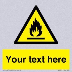 Custom flammable sign